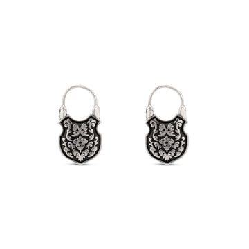 The Crest of Ophelia Earrings in Blackened Silver