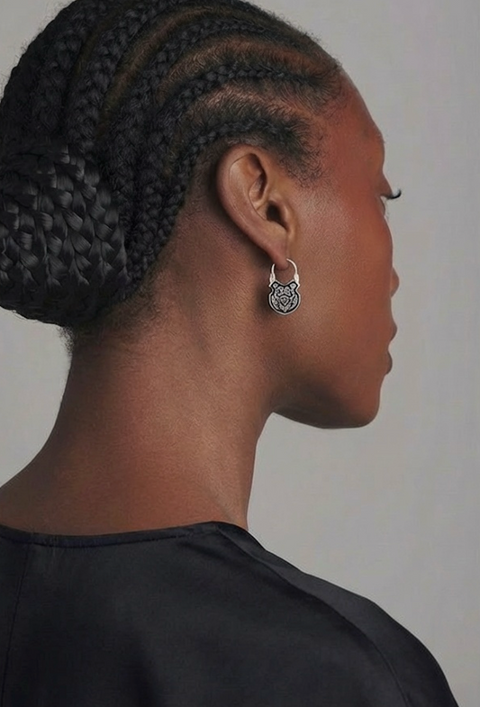 The Crest of Ophelia Earrings in Blackened Silver