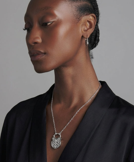 Shackle of ophelia necklace in Blackened Silver