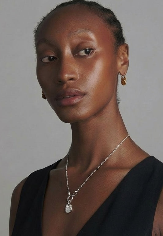 Crest of Ophelia Filigree Charm in Blackened Silver