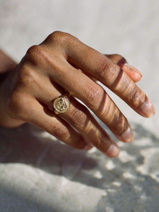 Sacred Shadow Contrast Locket Ring
